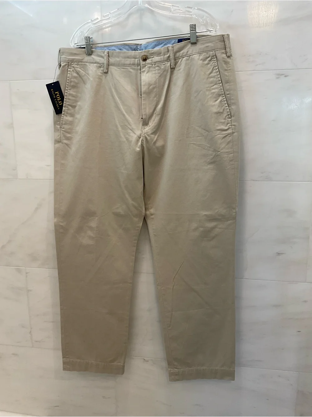 POLO Ralph Lauren BEIGE Stretch Straight Fit Chino Pants size 38-30 T79